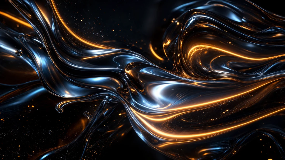 Animación abstracta de motion graphics con luces ámbar